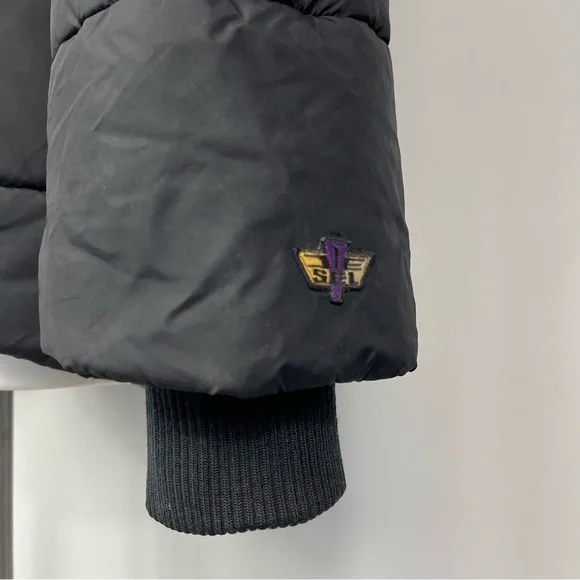 Diesel Woman’s Puffer Jacket Black High Low Hooded Insulated Winter Coat M - Picture 11 of 16